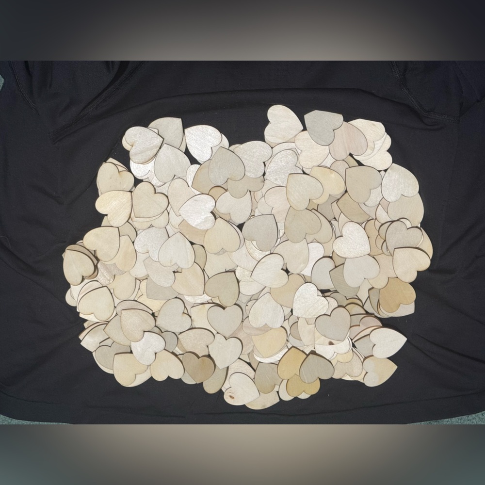 Small Wooden Wedding Crafts Hearts 266ct - Picture 4 of 4
